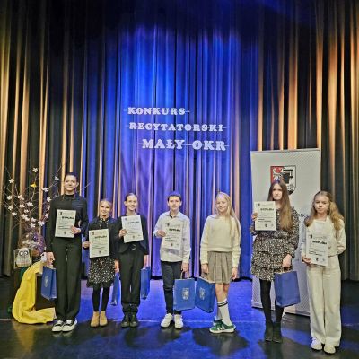 Laureaci Konkursu Recytatorskiego  Maly OKR klasy 4-8